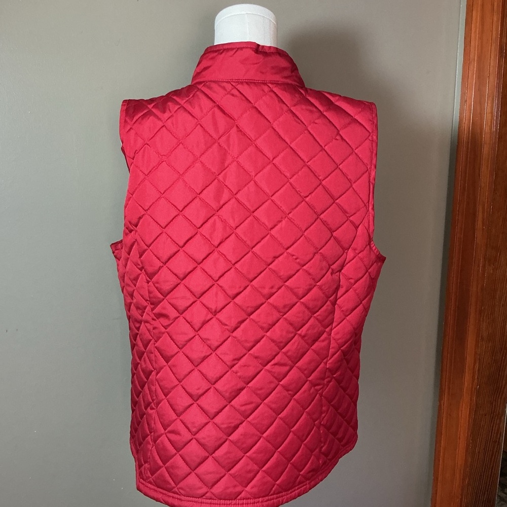 Basic Editions Flannel Lined Quilted Crimson Vest - image 5